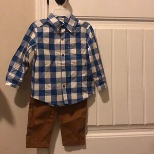 Carter’s Shirt & Pants set blue white brown